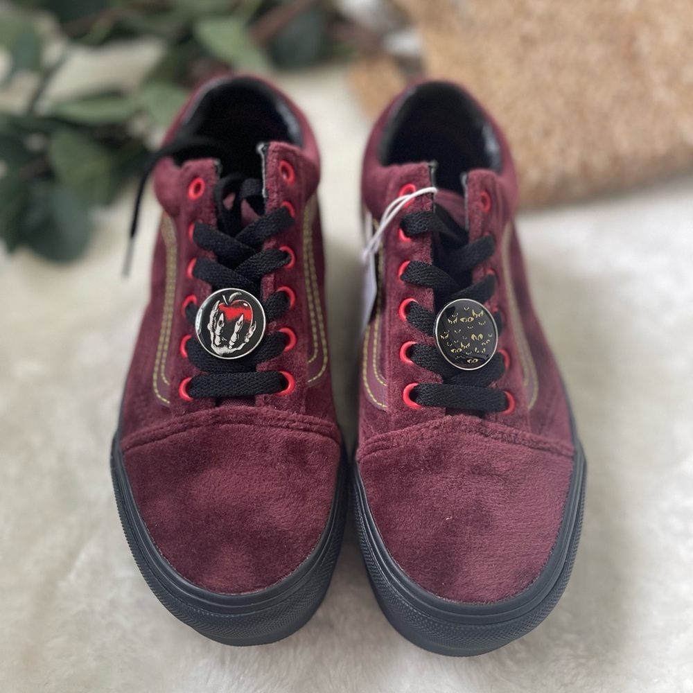 Disney Vans Red and Black Skate Sneakers